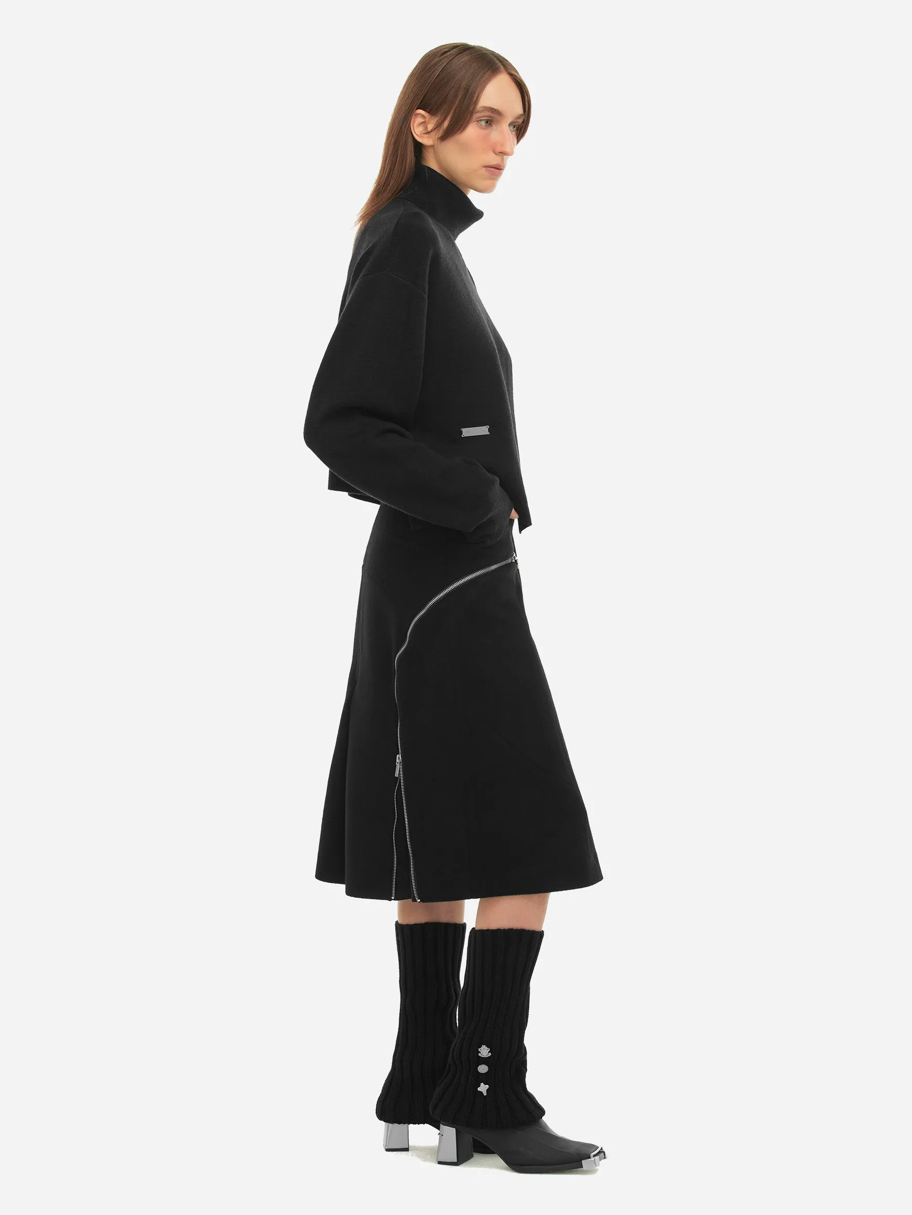 006 - Oversized Asymmetric Knit Turtleneck