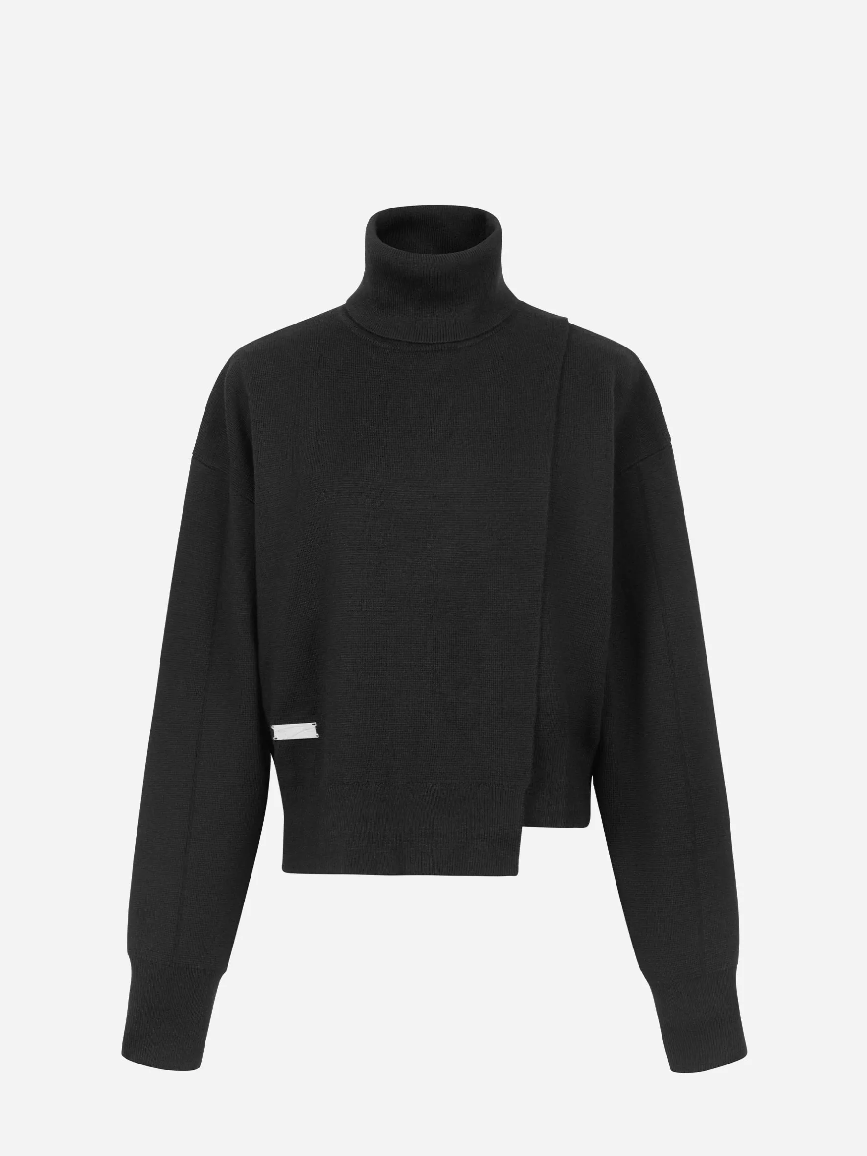 006 - Oversized Asymmetric Knit Turtleneck