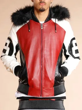 8 Ball Shearling Hooded Jacket