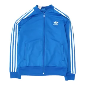 Adidas Originals Boys Blue Soft Shell Track Jacket | Kids Sportswear VTG