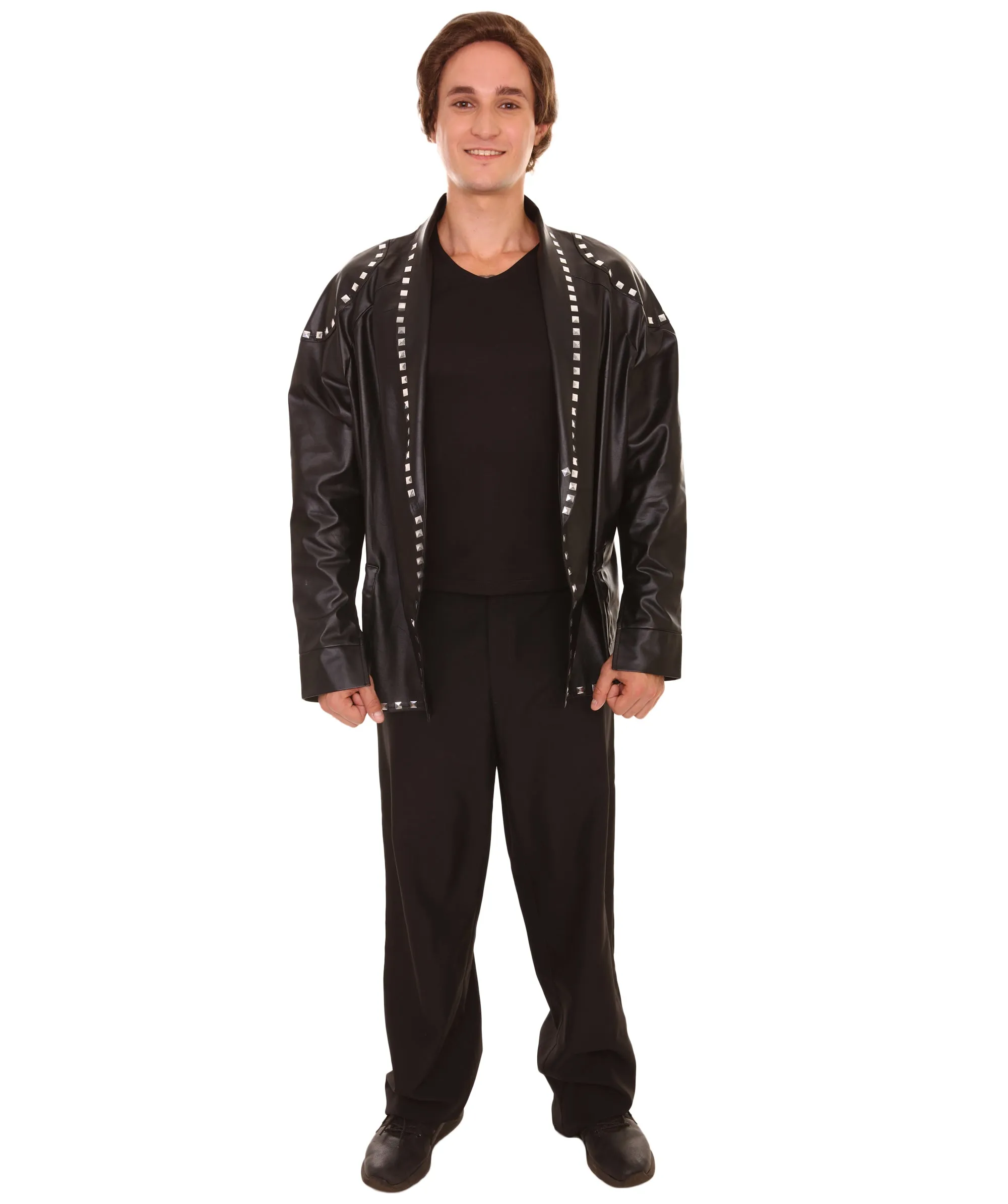 Adult Men's PU Leather Jacket Costume | Black Cosplay Costume