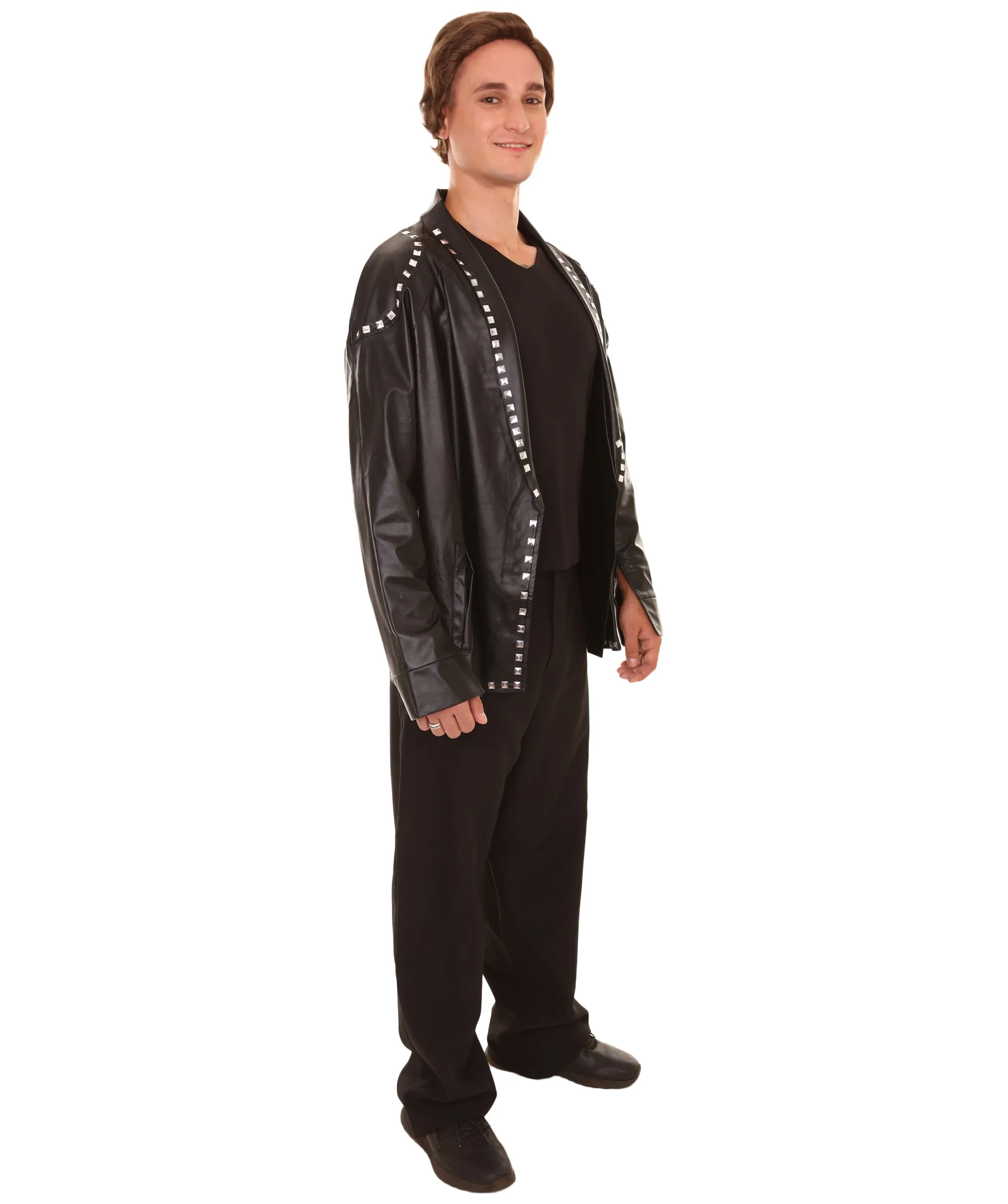 Adult Men's PU Leather Jacket Costume | Black Cosplay Costume