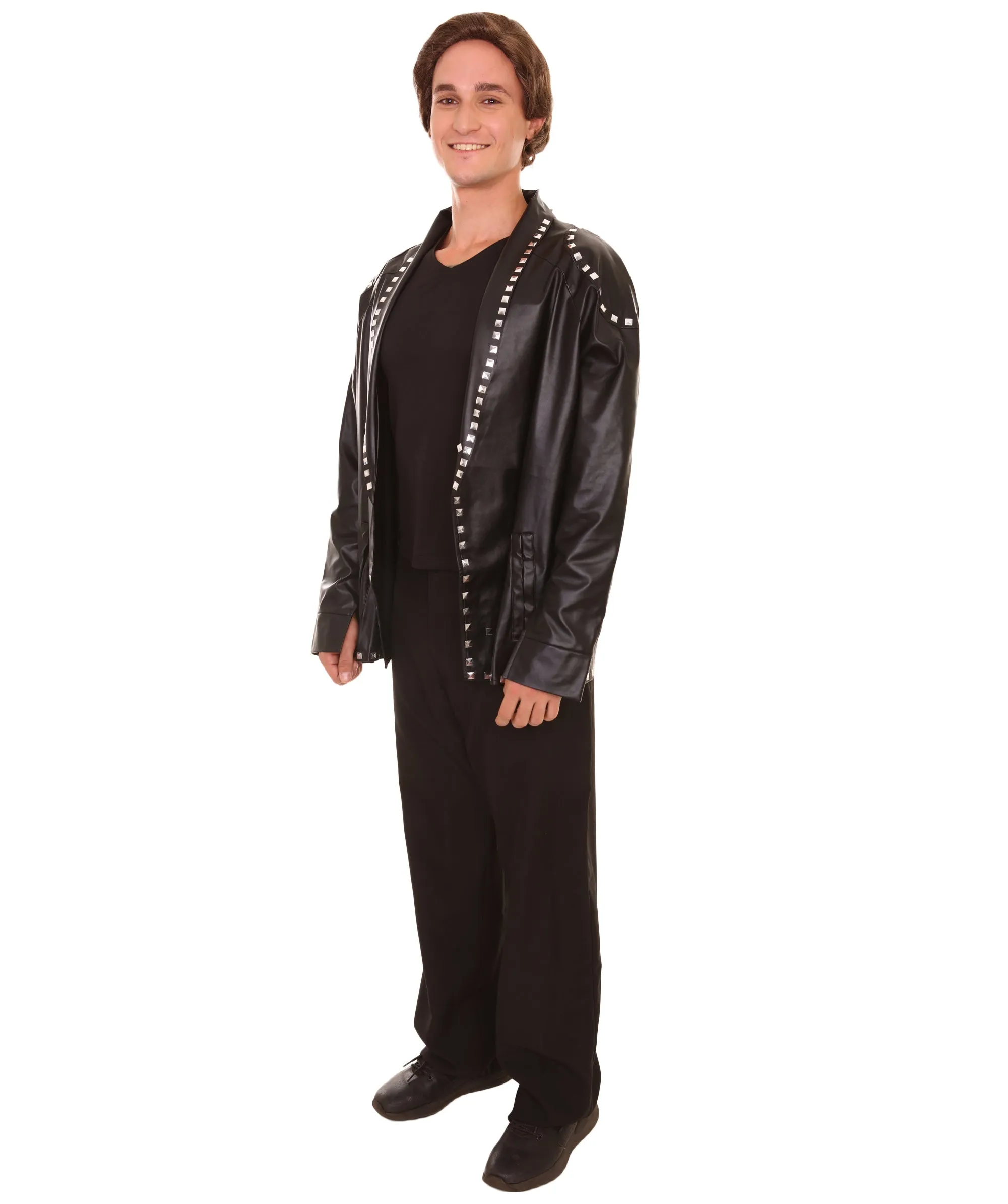 Adult Men's PU Leather Jacket Costume | Black Cosplay Costume