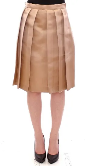 Andrea Incontri  Silk Solid Mini Pleated Skirt