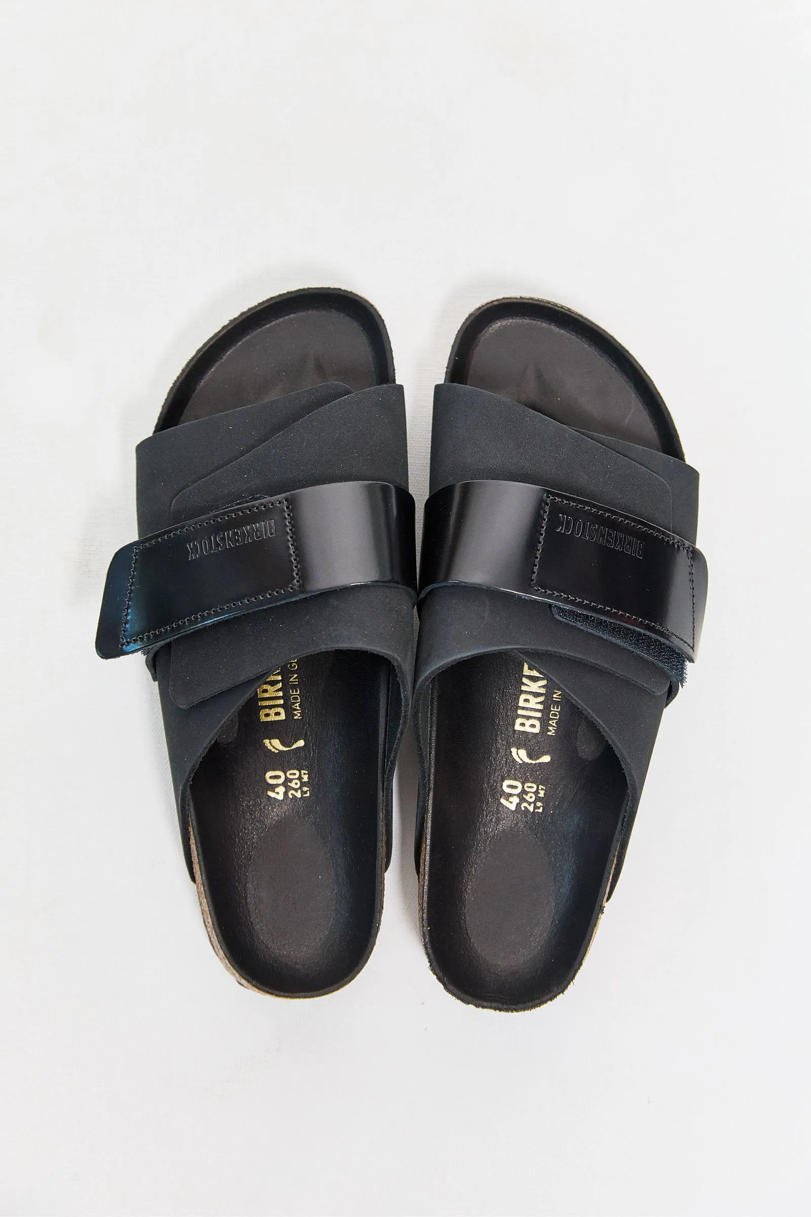 birkenstock kyoto high shine black nubuck leather