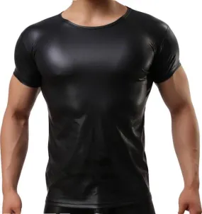 Black Leather T Shirt