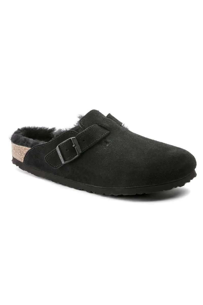 Boston Shearling | Black Suede