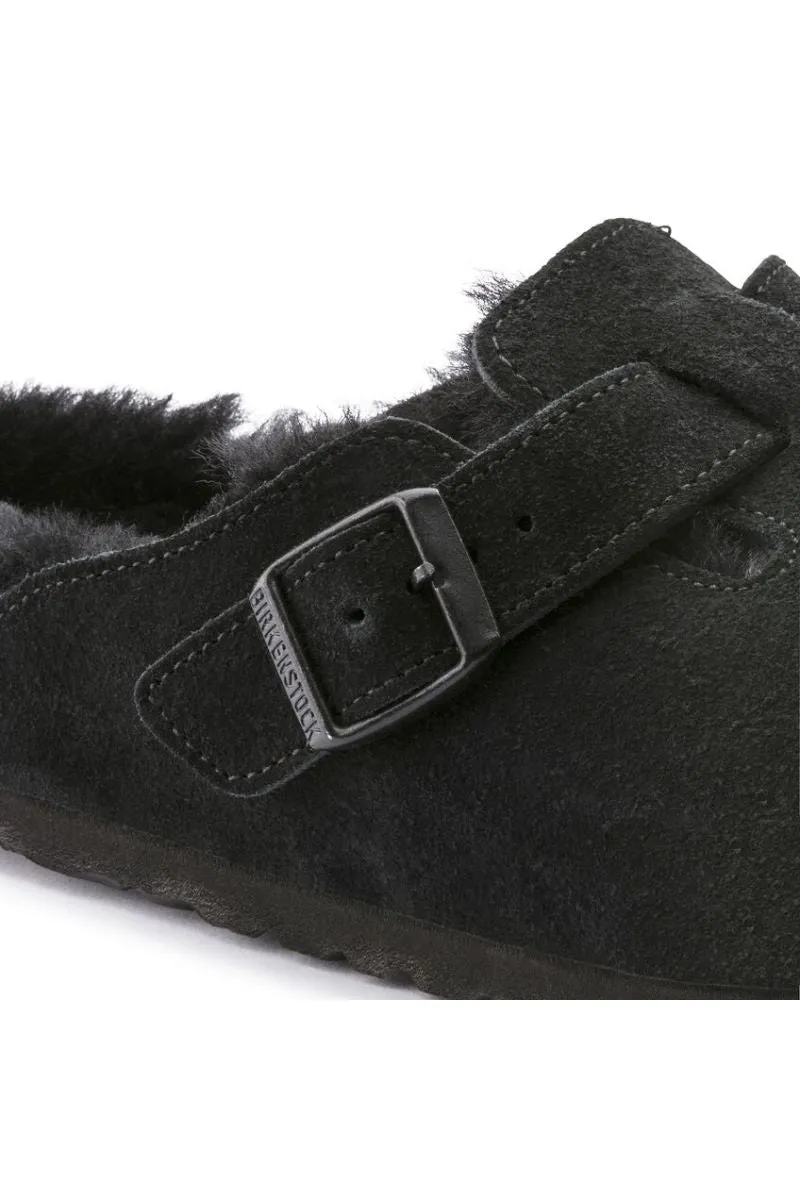 Boston Shearling | Black Suede