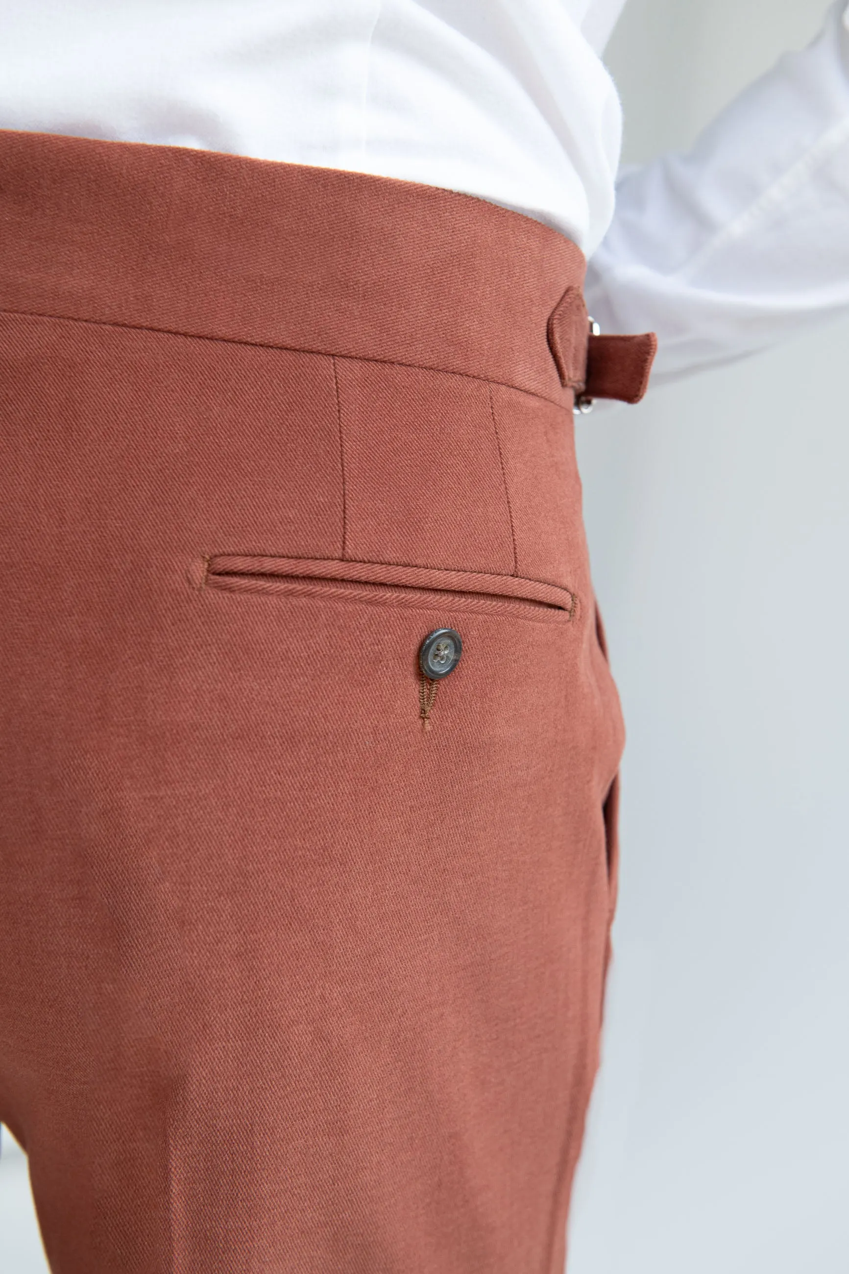 Brick cotton trousers "Soragna Capsule Collection" - Made in Italy