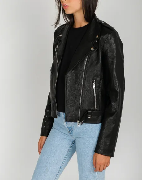 BRUNETTE THE LABEL - The "FLORENCE" Vegan Leather Moto Jacket