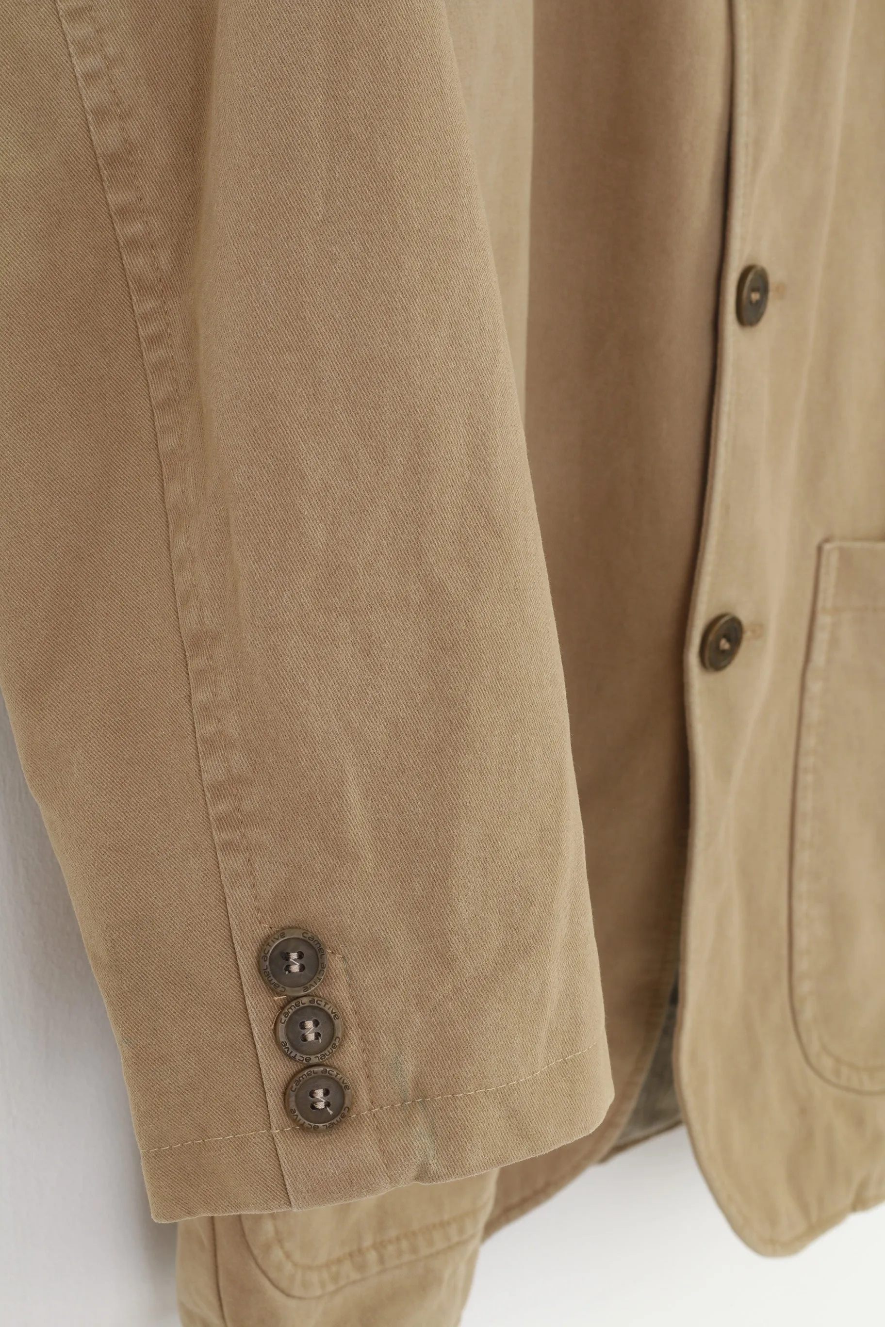 Camel Active Men 24 Blazer Beige Bottoms Single Breasted Classic Cotton Vintage Pockets Jacket