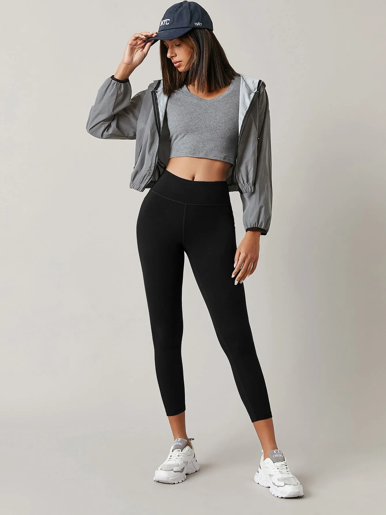 Casual Plain Cropped Women Leggings