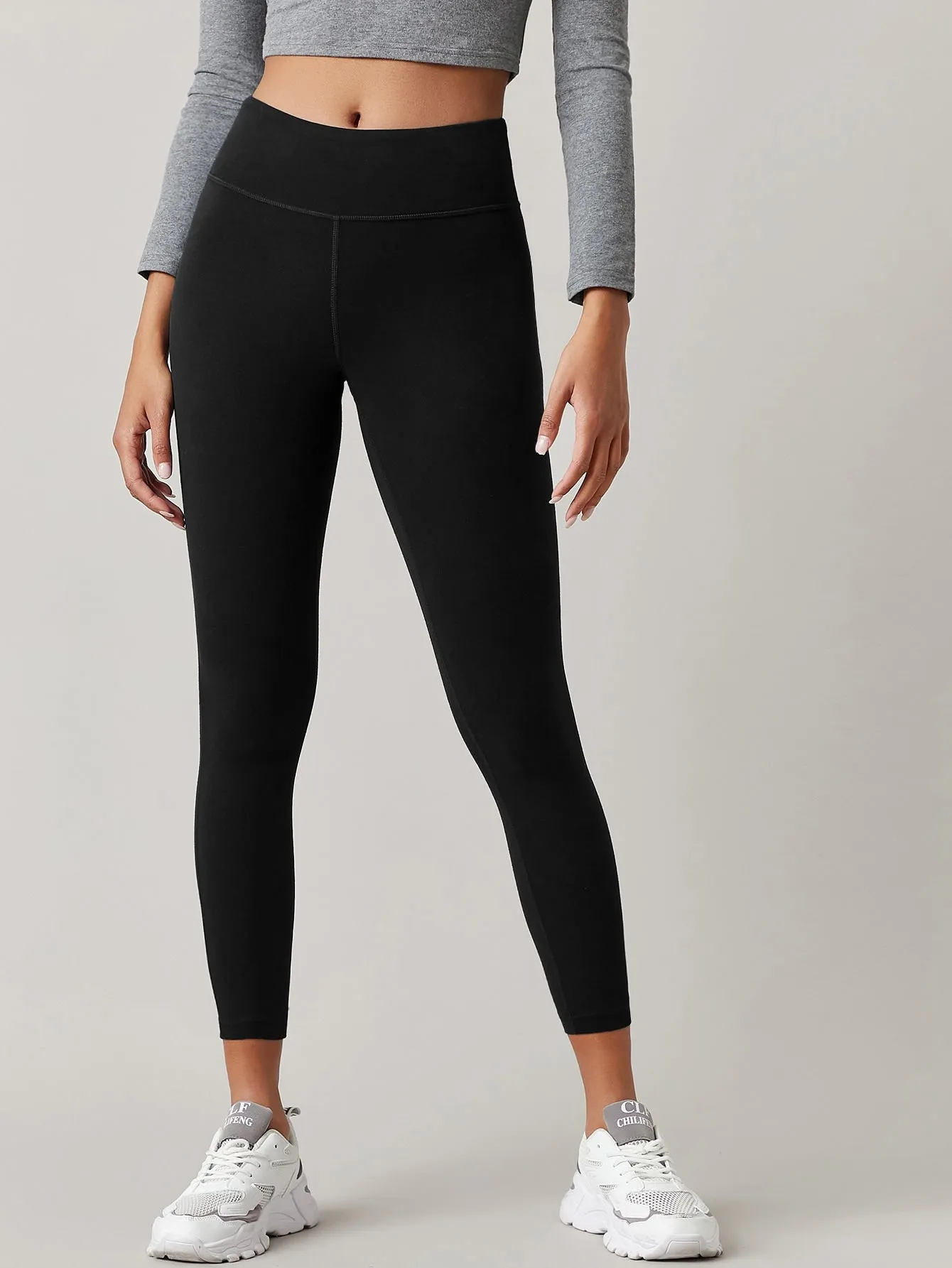 Casual Plain Cropped Women Leggings