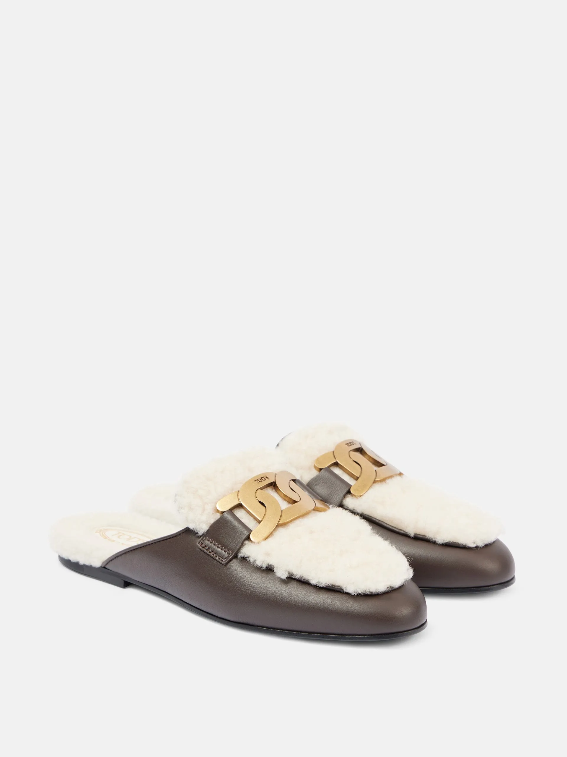 Catena shearling-lined leather slippers