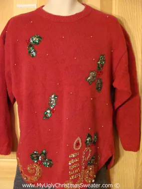 Cheap Tacky Christmas Sweater Party Ugly Sweater with 80s Style Bling (f950)