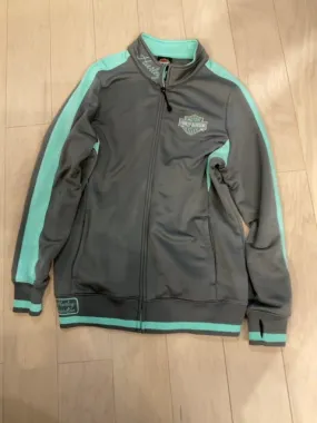 {{ClientCode}} Grey/teal HARLEY DAVIDSON TRACK JACKET, XL