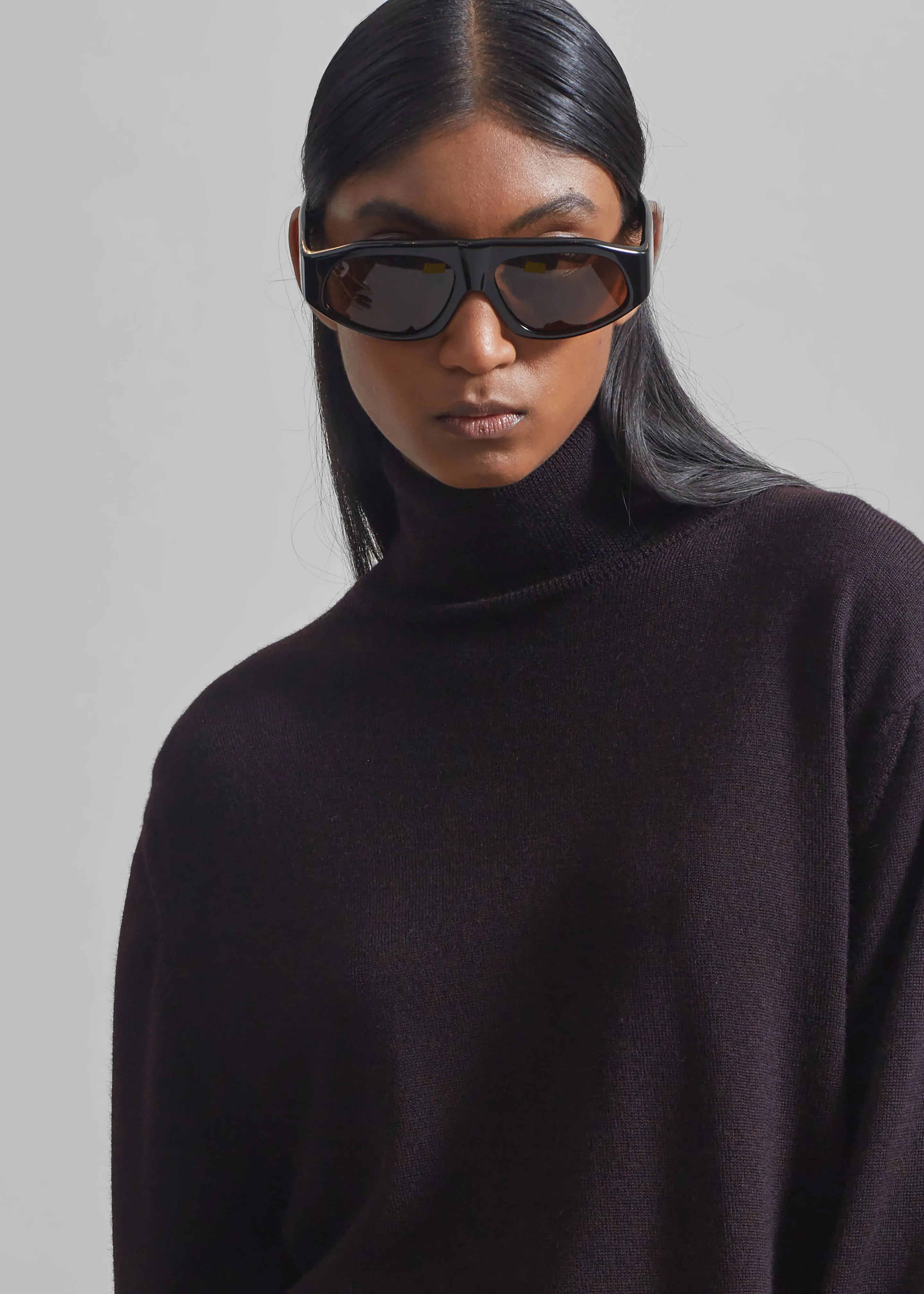 Eve Thin Turtleneck Sweater - Dark Plum