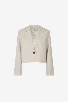 Evie Cropped Blazer Pumice Stone