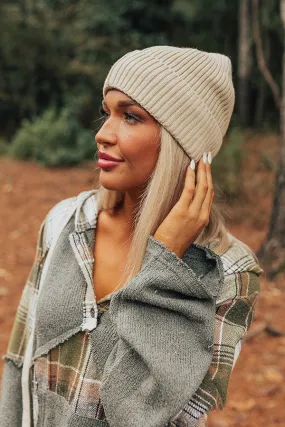 Fall Gratitude Fleece Lined Beanie In Stone