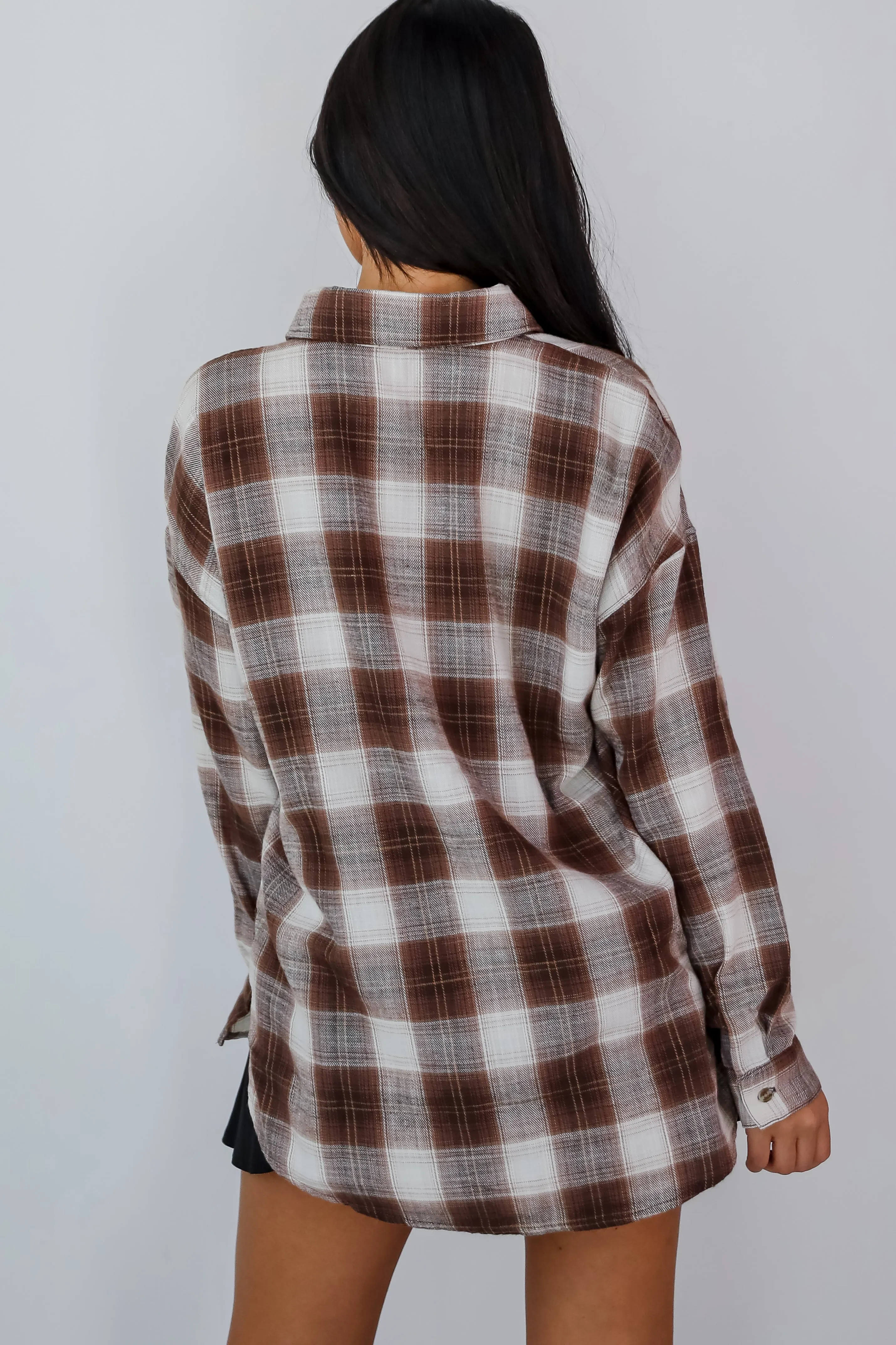 FINAL SALE - Edgy Forecast Brown Plaid Flannel