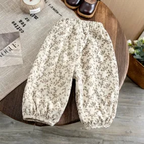 Floral Bubble Trousers - Beige