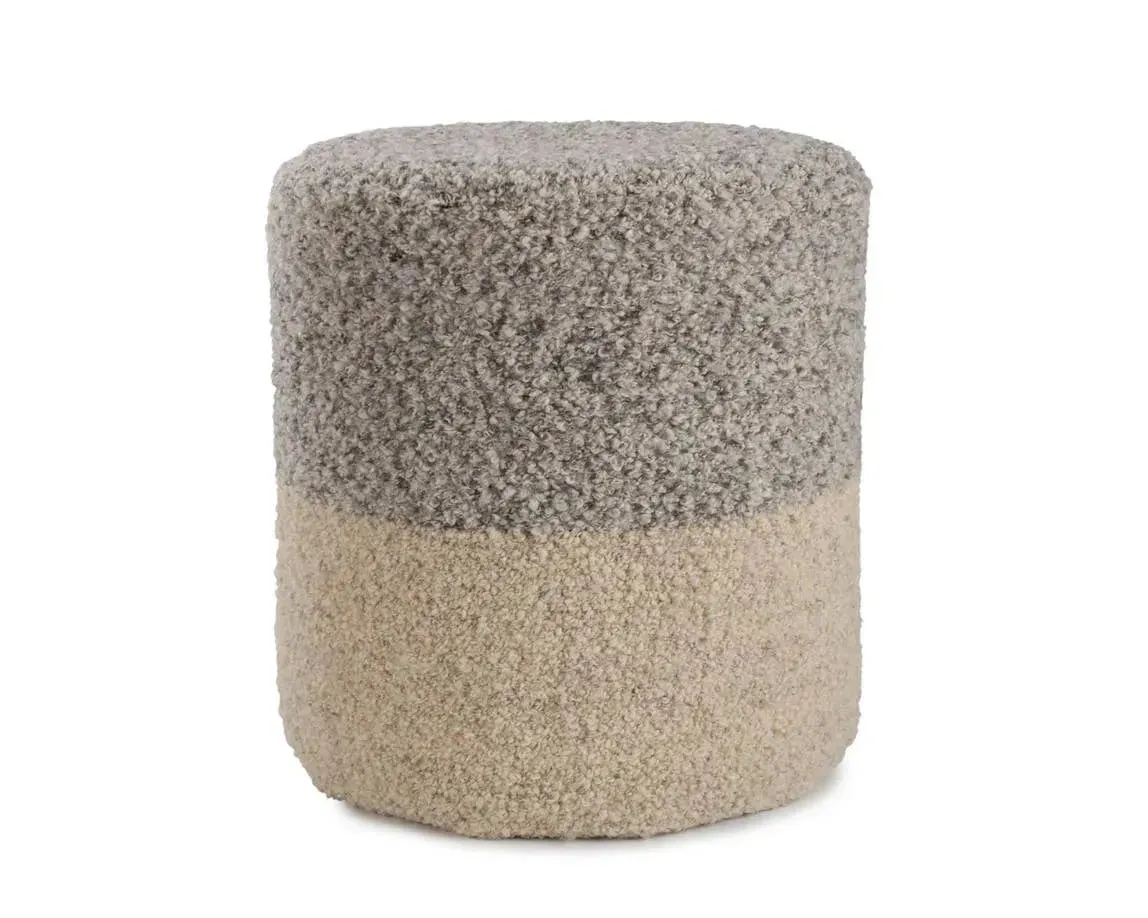 Folke FOL01 Light Grey/Cream Pouf