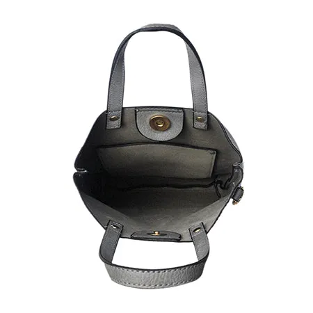 Gray Faux Leather NGIL Bucket Handbag