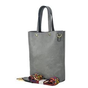 Gray Faux Leather NGIL Bucket Handbag