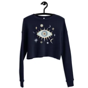 Greek Evil Eye Cropped Sweatshirt