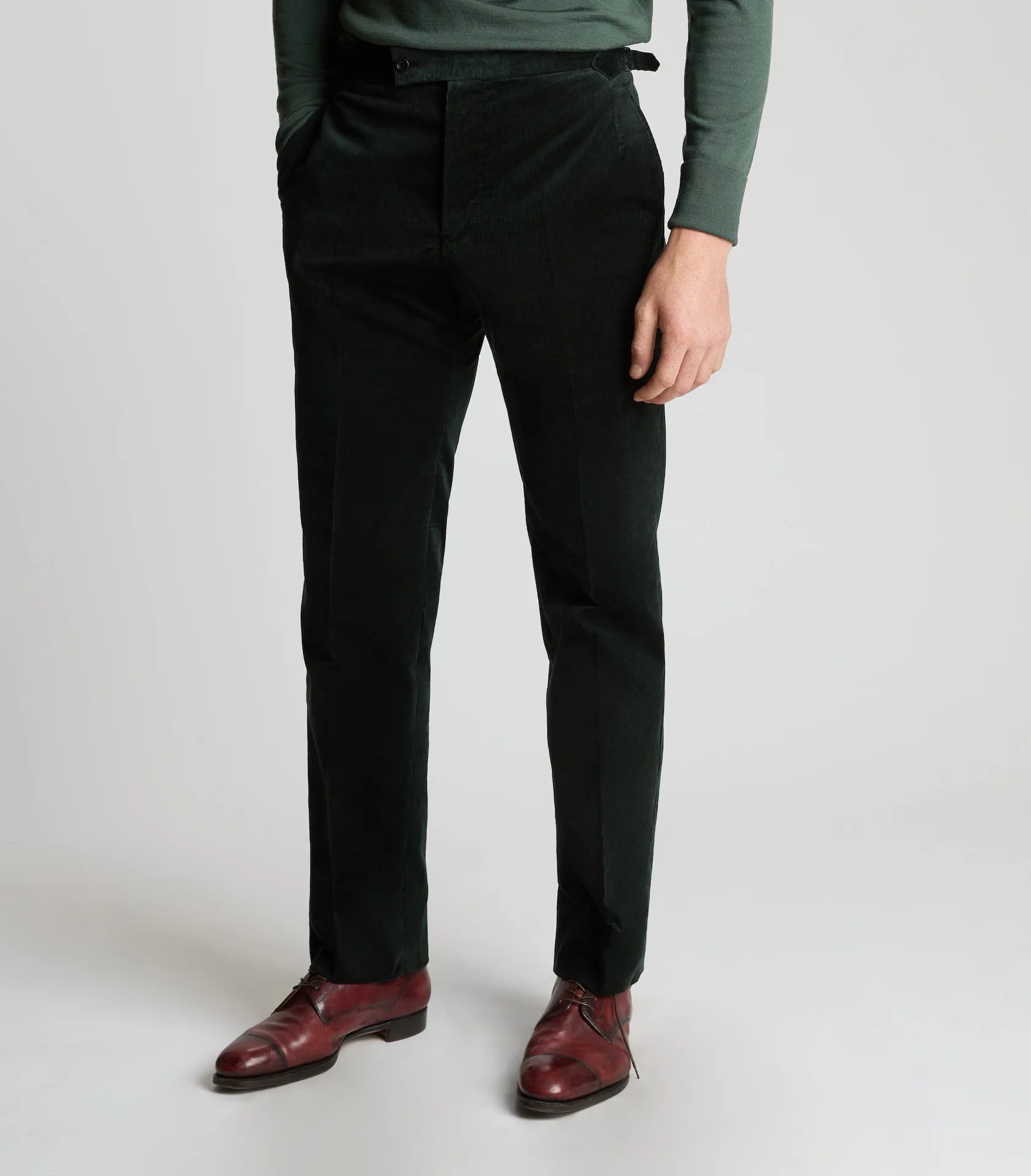 Green Fine Cord Trousers