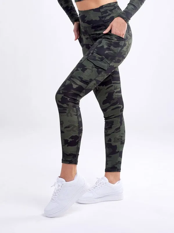 High-Waisted Tactical Leggings w Cargo Pockets