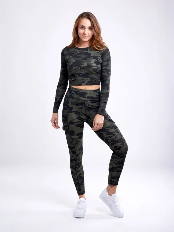 High-Waisted Tactical Leggings w Cargo Pockets