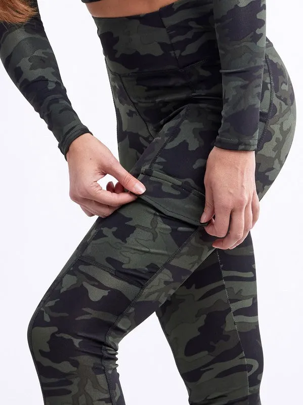 High-Waisted Tactical Leggings w Cargo Pockets