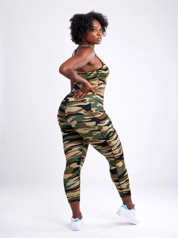 High-Waisted Tactical Leggings w Cargo Pockets