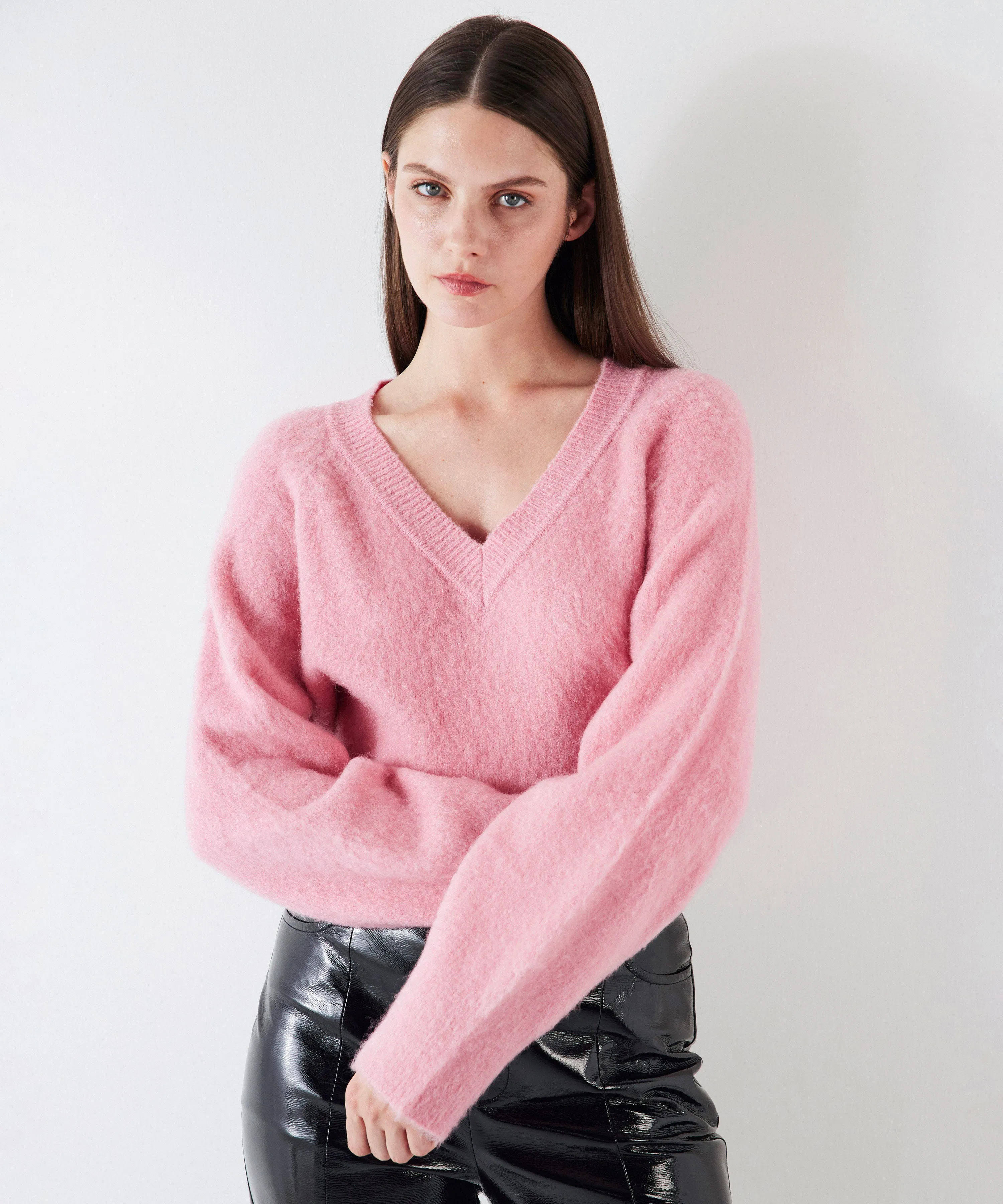 Ipekyol V-Neck Basic Sweater Pink