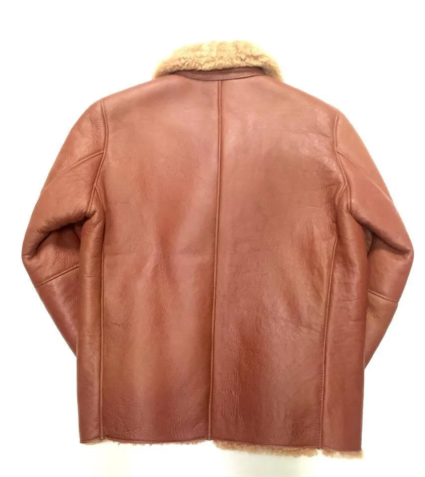 Jakewood Brown Double Breast Biker Style Shearling