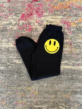 JET Happy Face Sweatpants in Black