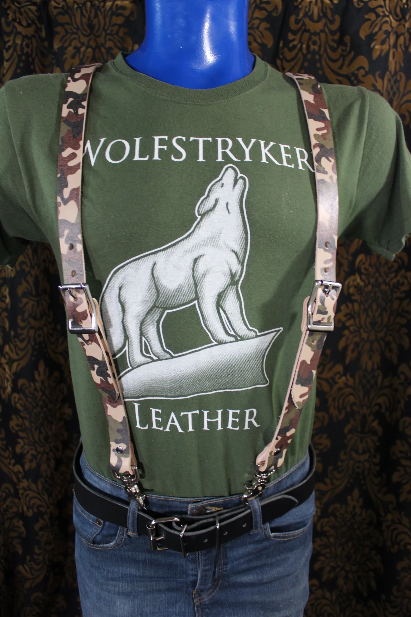 Limited Edition Camouflage Leather Convertible Suspenders