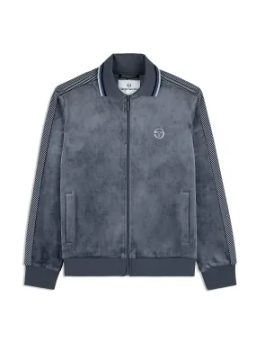 Maglia Velour Track Jacket- Grisaille