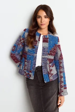 Mehrfarbige Bouclé-Jacke