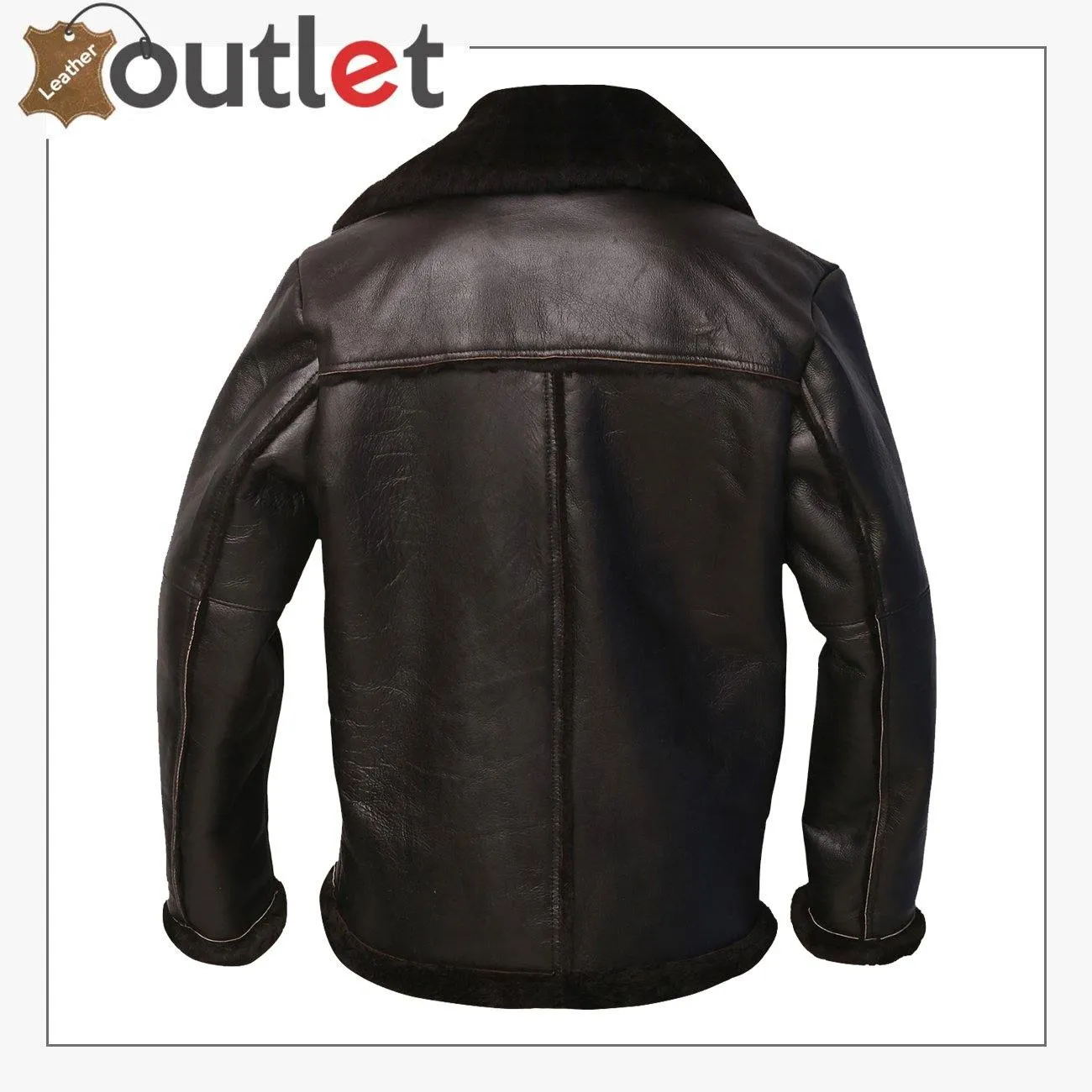 Men Dark Brown Shearling Aviator Jacket