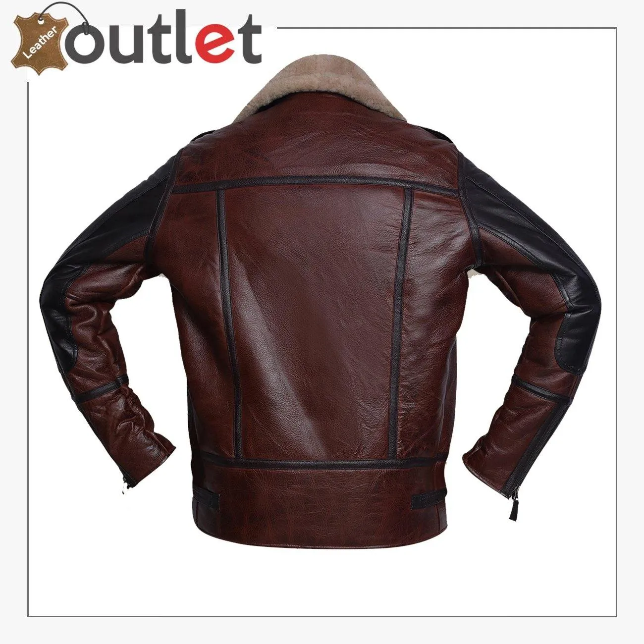 Men Umber Brown Shearling Jacket