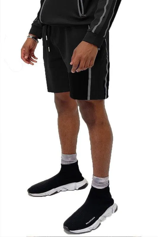 Mens Taped Stripe Basketball Shorts