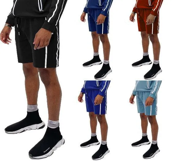 Mens Taped Stripe Basketball Shorts