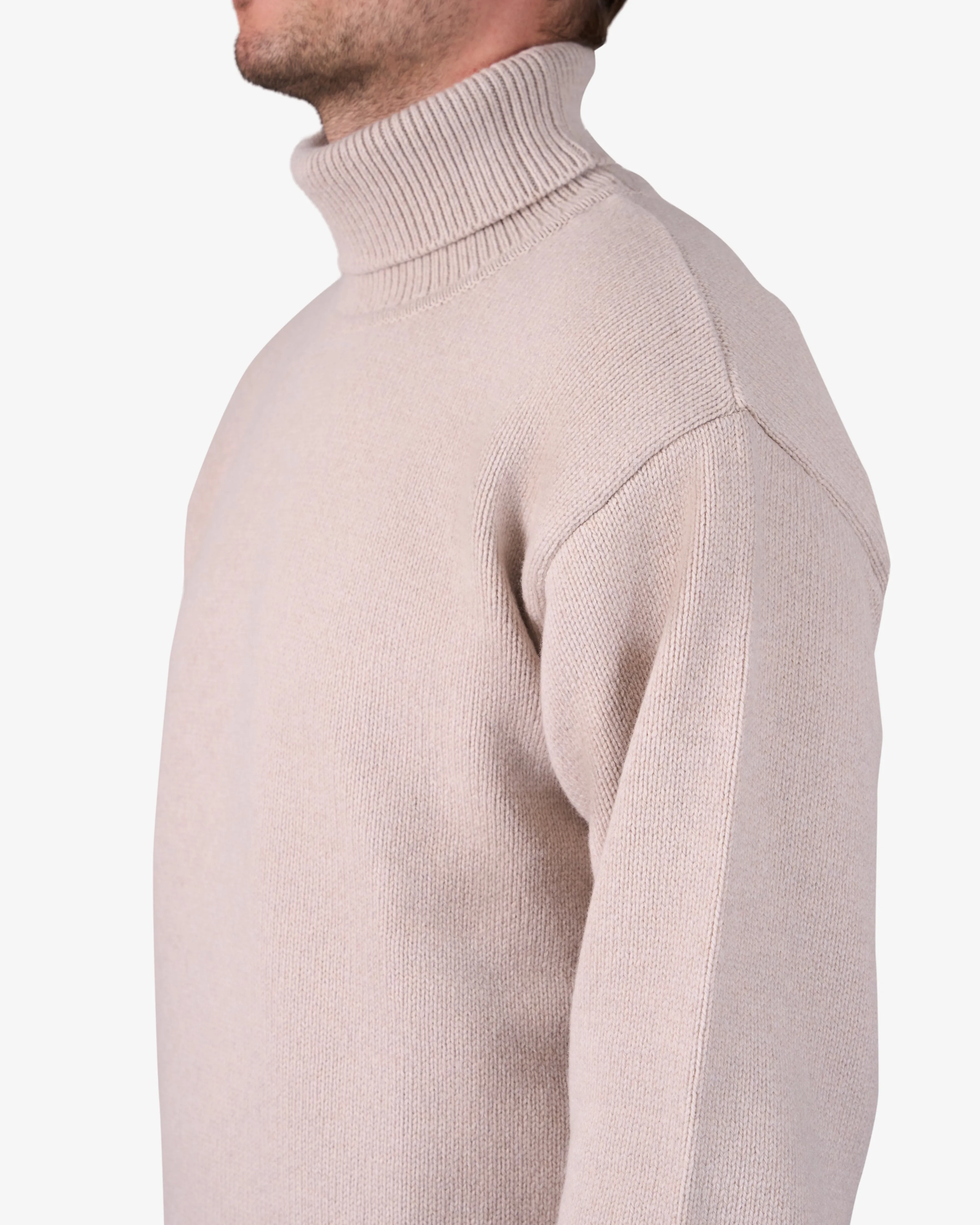 Merino Wool Turtleneck - Emerald Green