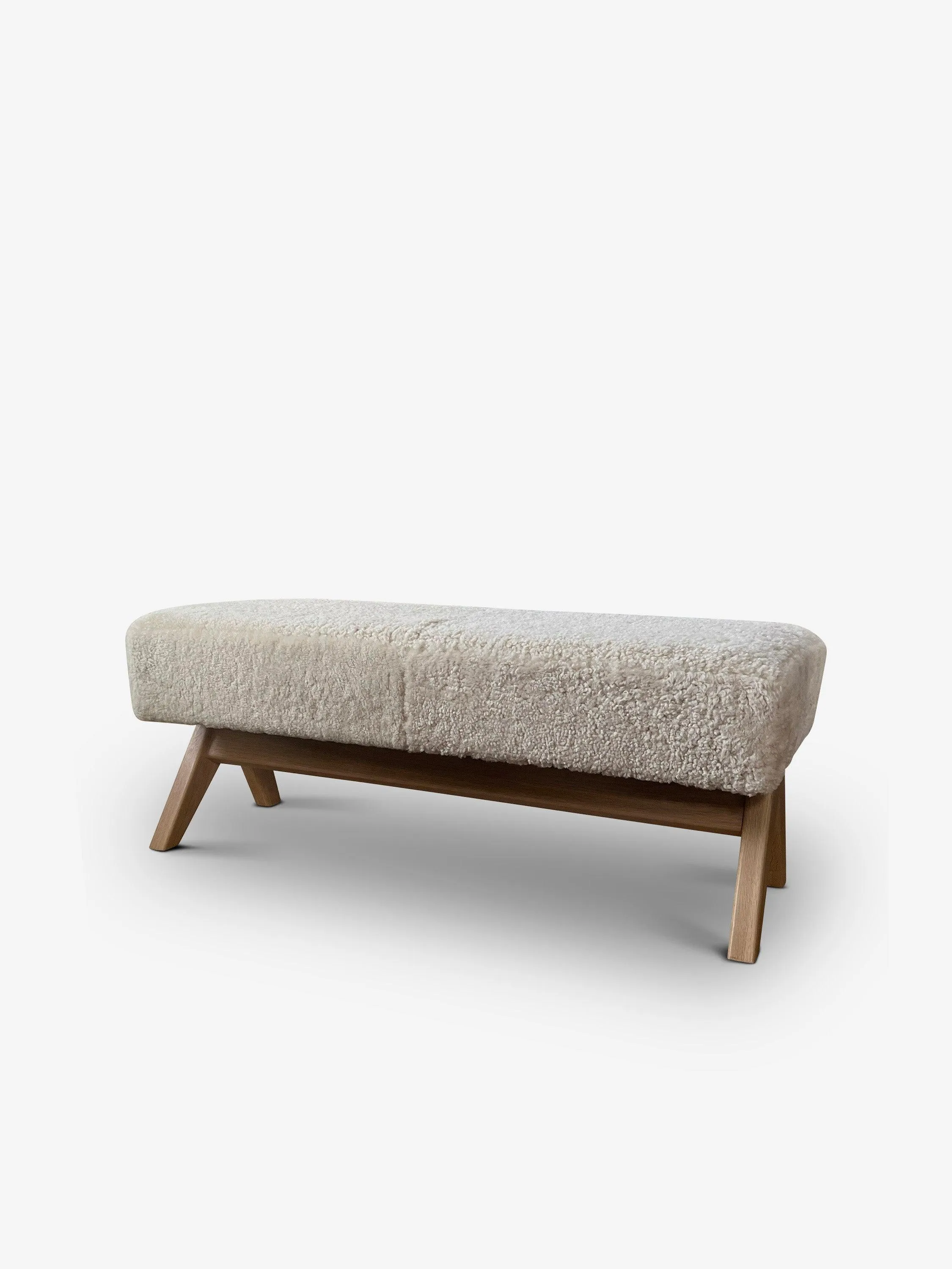 Metropole 4' Backless Bench in Shearling by MONC XIII