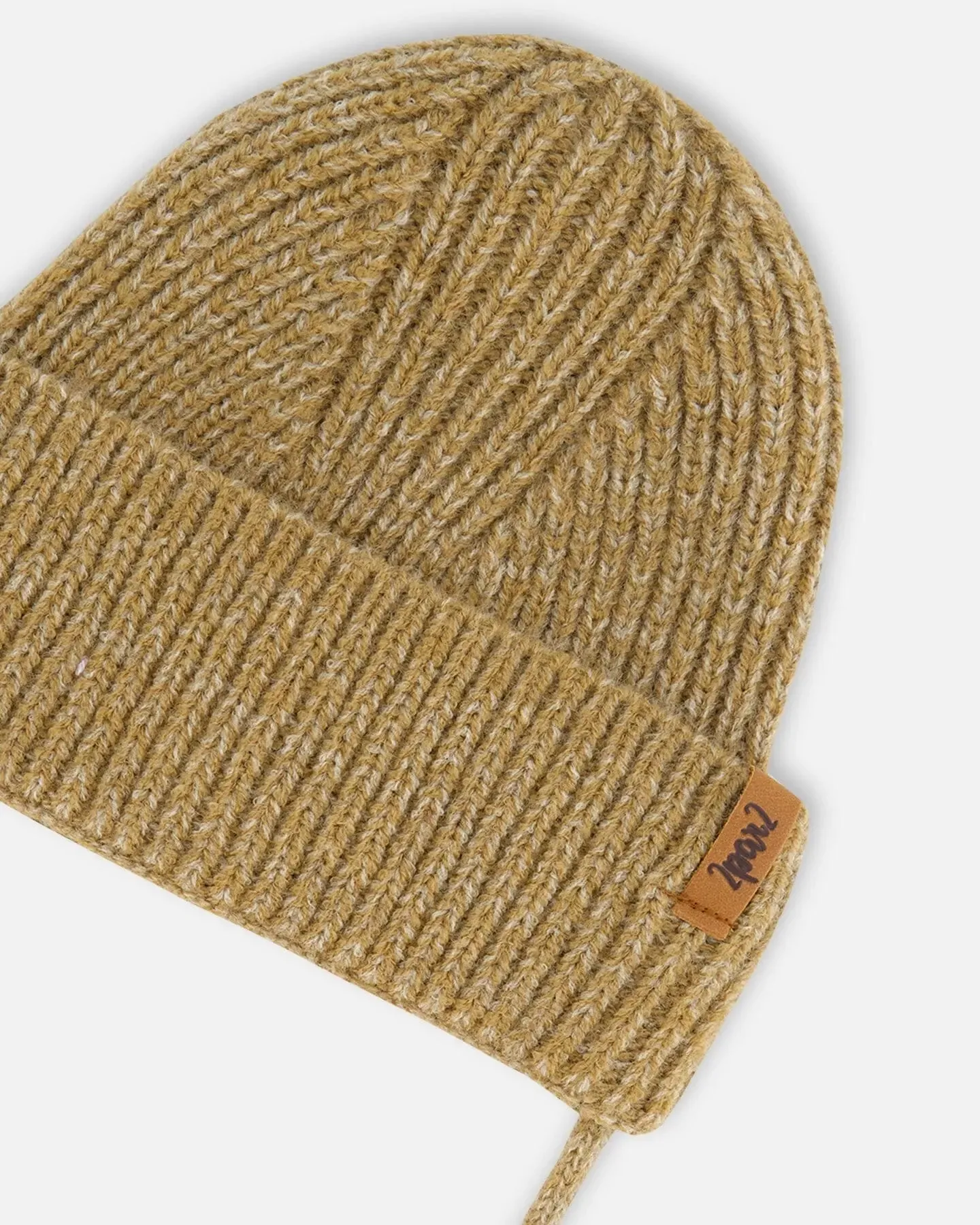 Mid-Season Knit Hat With Strings Taupe