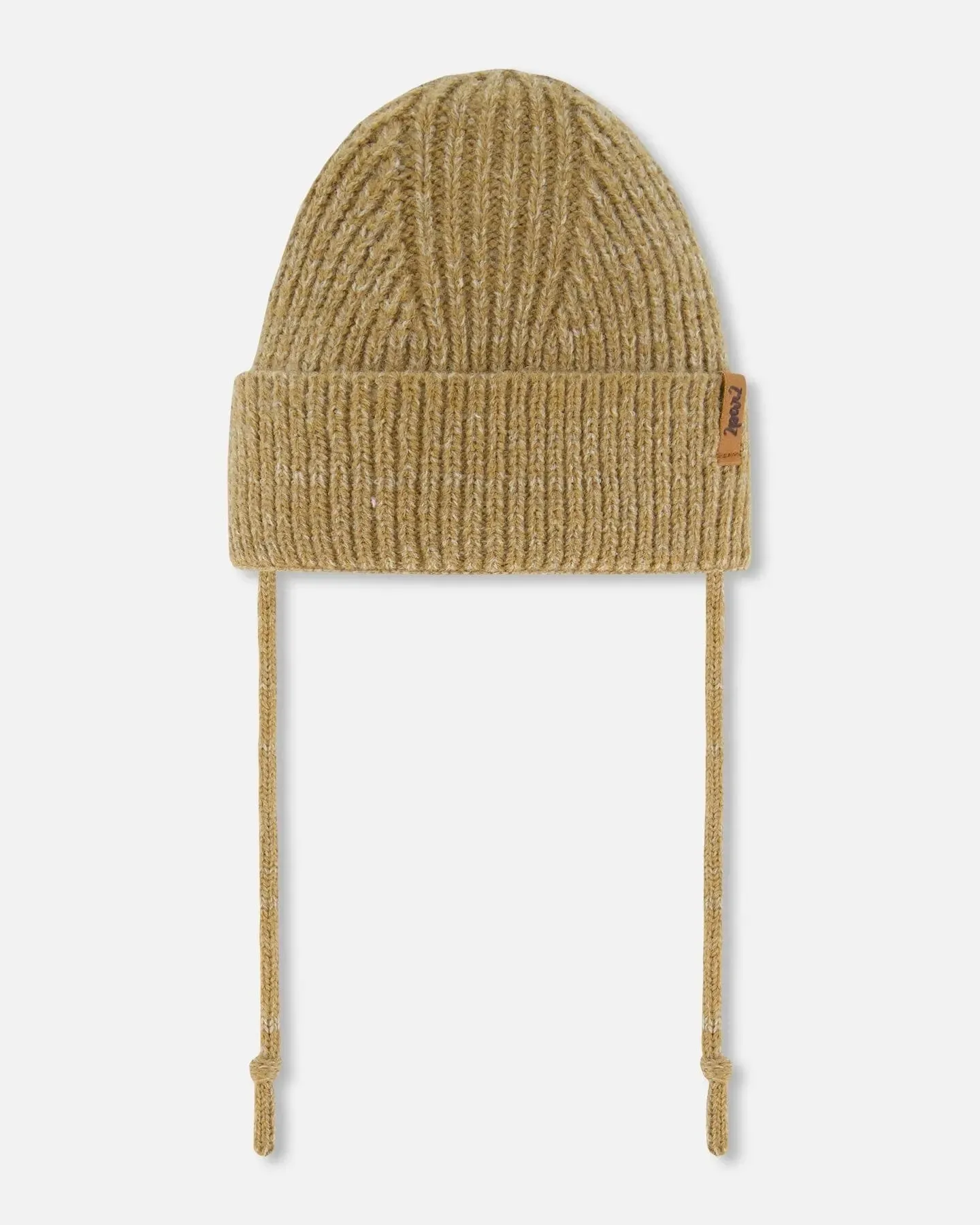 Mid-Season Knit Hat With Strings Taupe