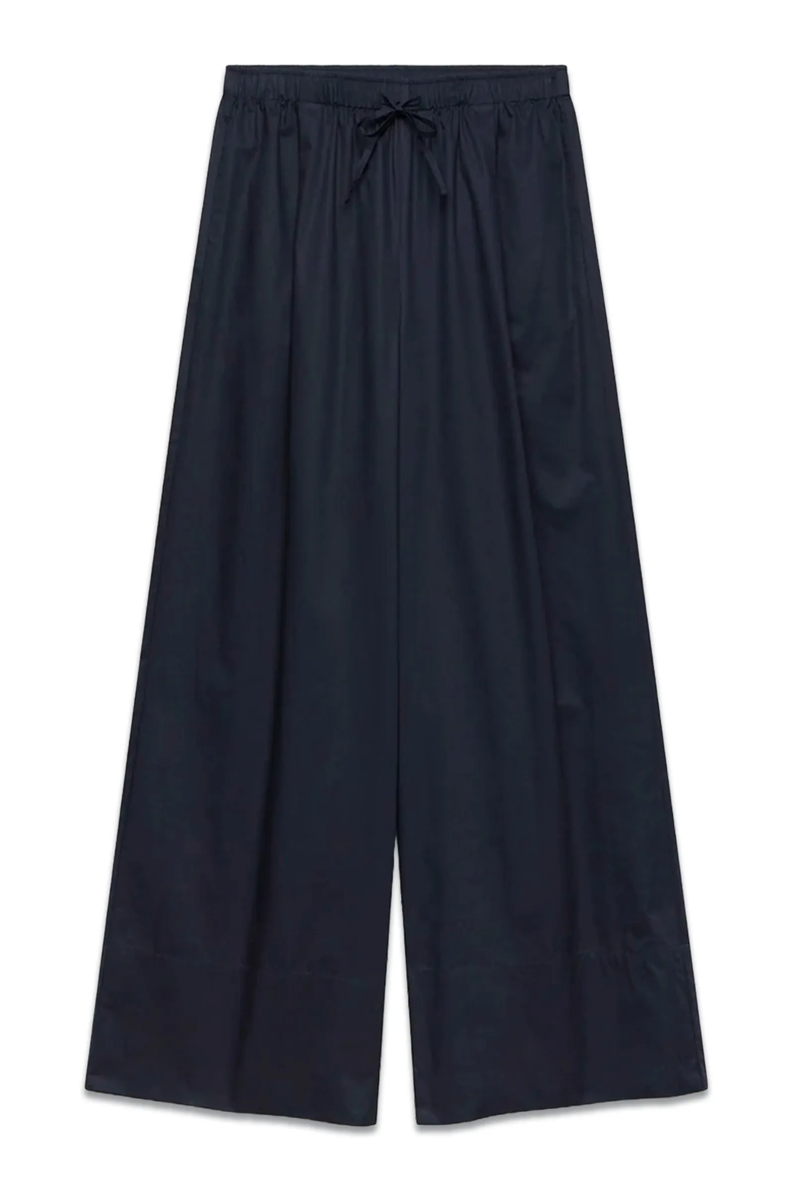 Navy Cotton Wide Trousers