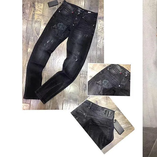 Philipp Plein distressed Men Black Jeans Trouser